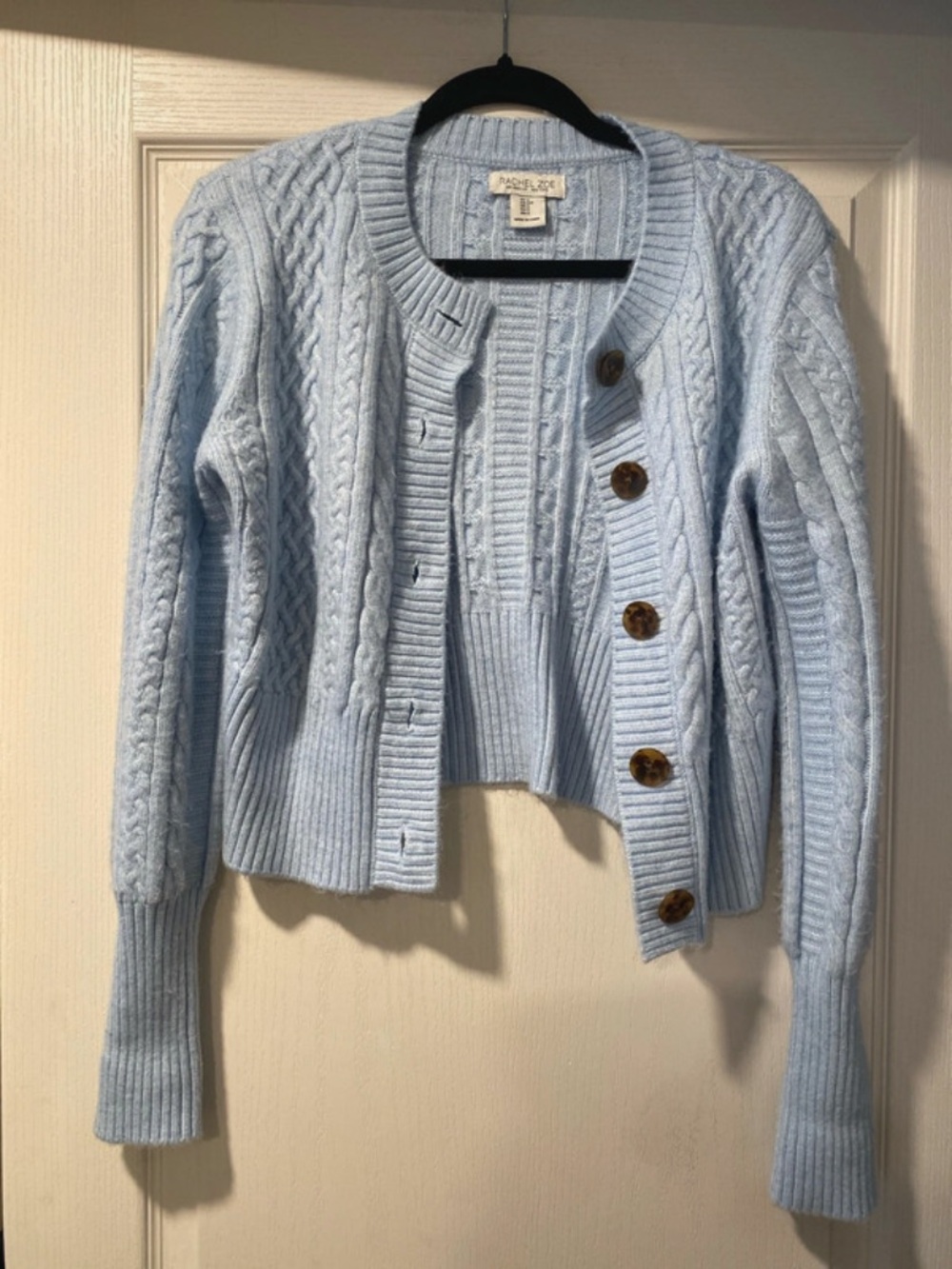 NWOT Rachel Zoe S Light Blue Cable Knit Sweater